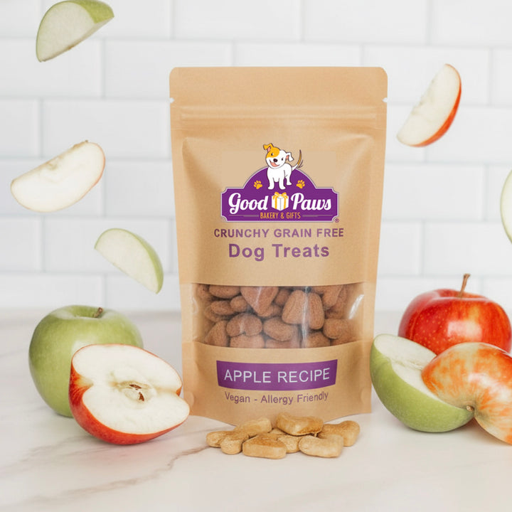 Apple treats in a Low allergen bag - front view